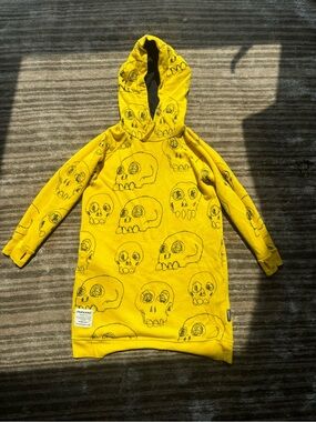nununu Yellow Skull Hoodie Dress